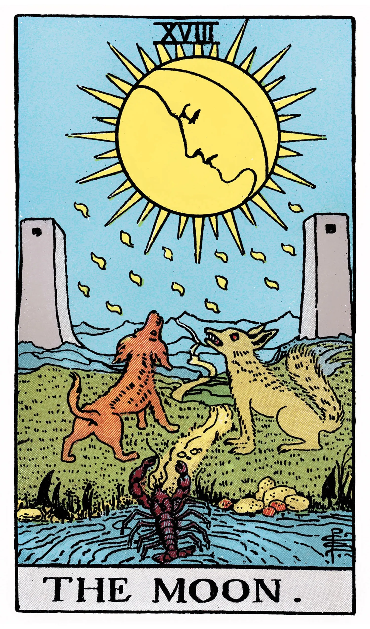 The Moon Tarot card
