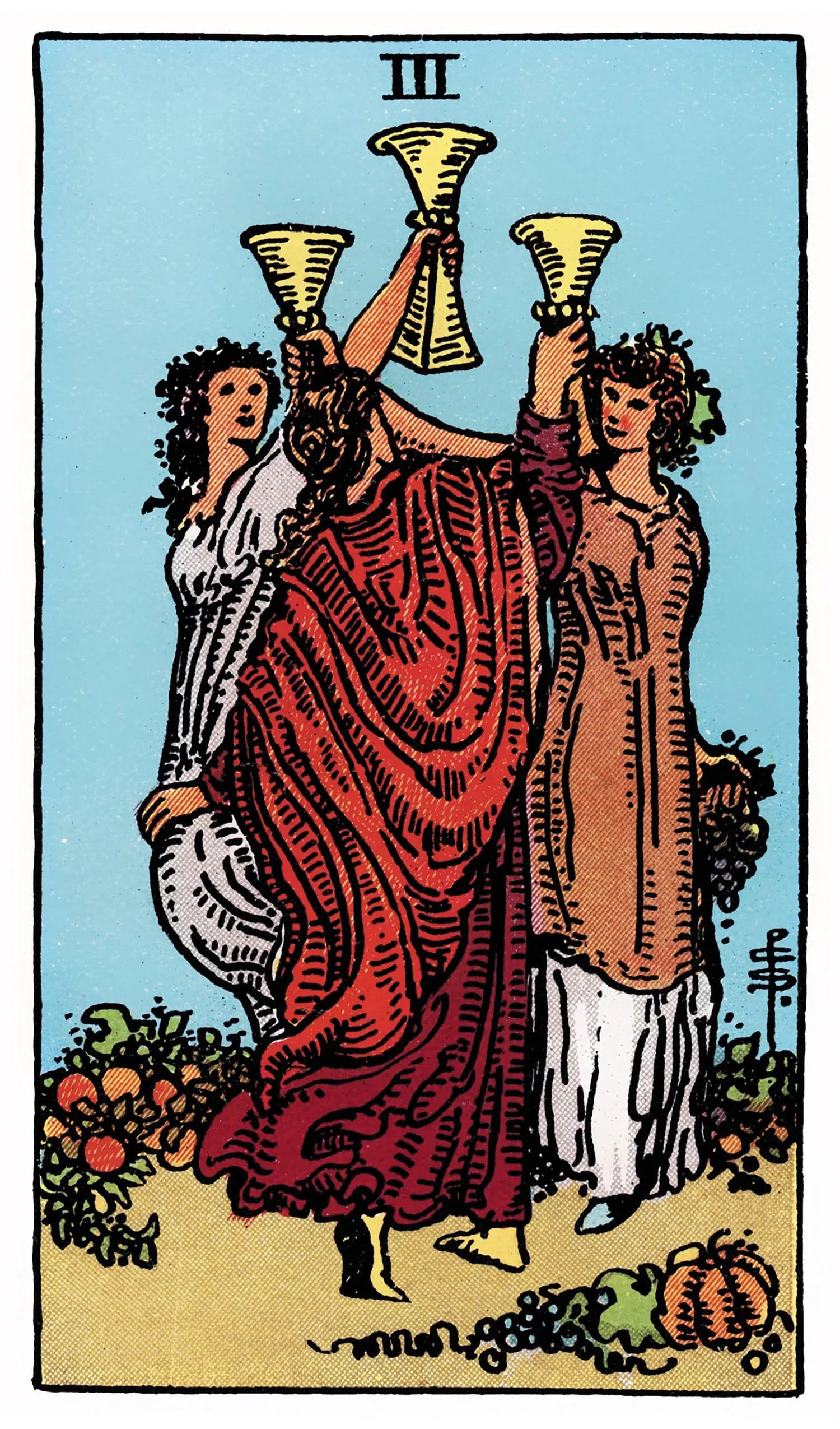 Three of Cups Tarot card