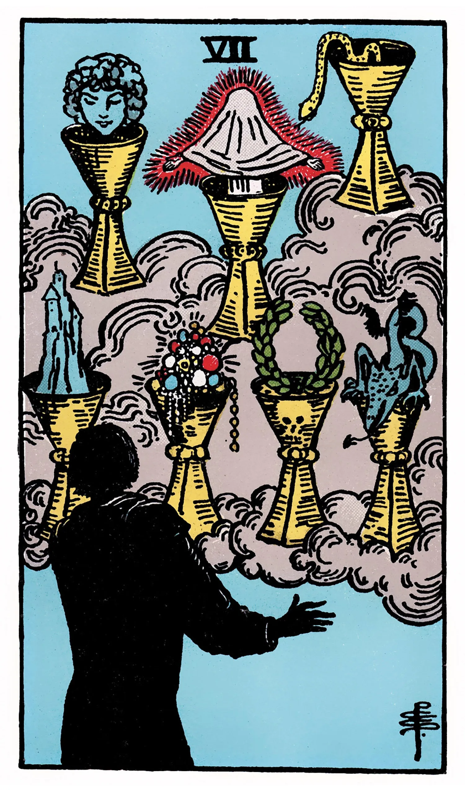 Seven of Cups Tarot card